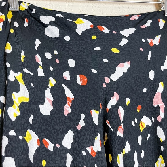 Ba&sh Tomy Satin Jacquard Midi Skirt Black Size Medium - Picture 3 of 9